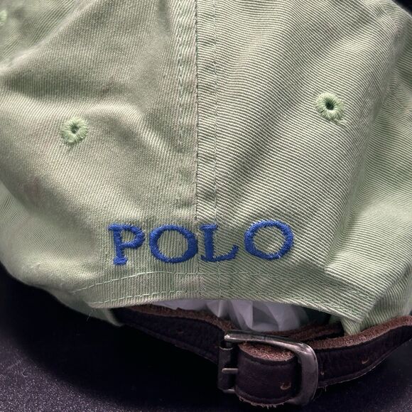 Polo Ralph Lauren Hat Cap Unisex Adjustable Green Stains Cotton - Picture 6 of 10